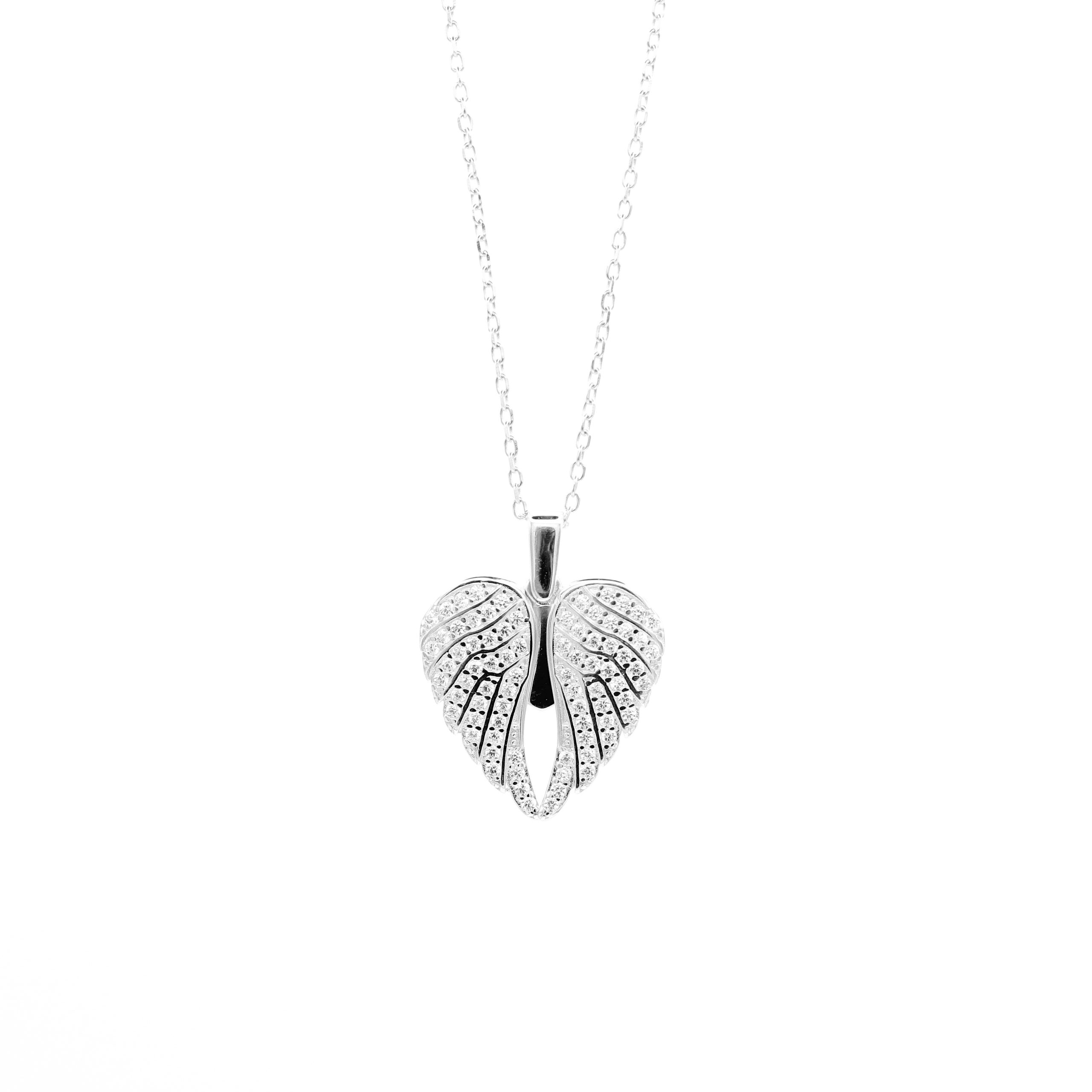 cuore alato argento bianco