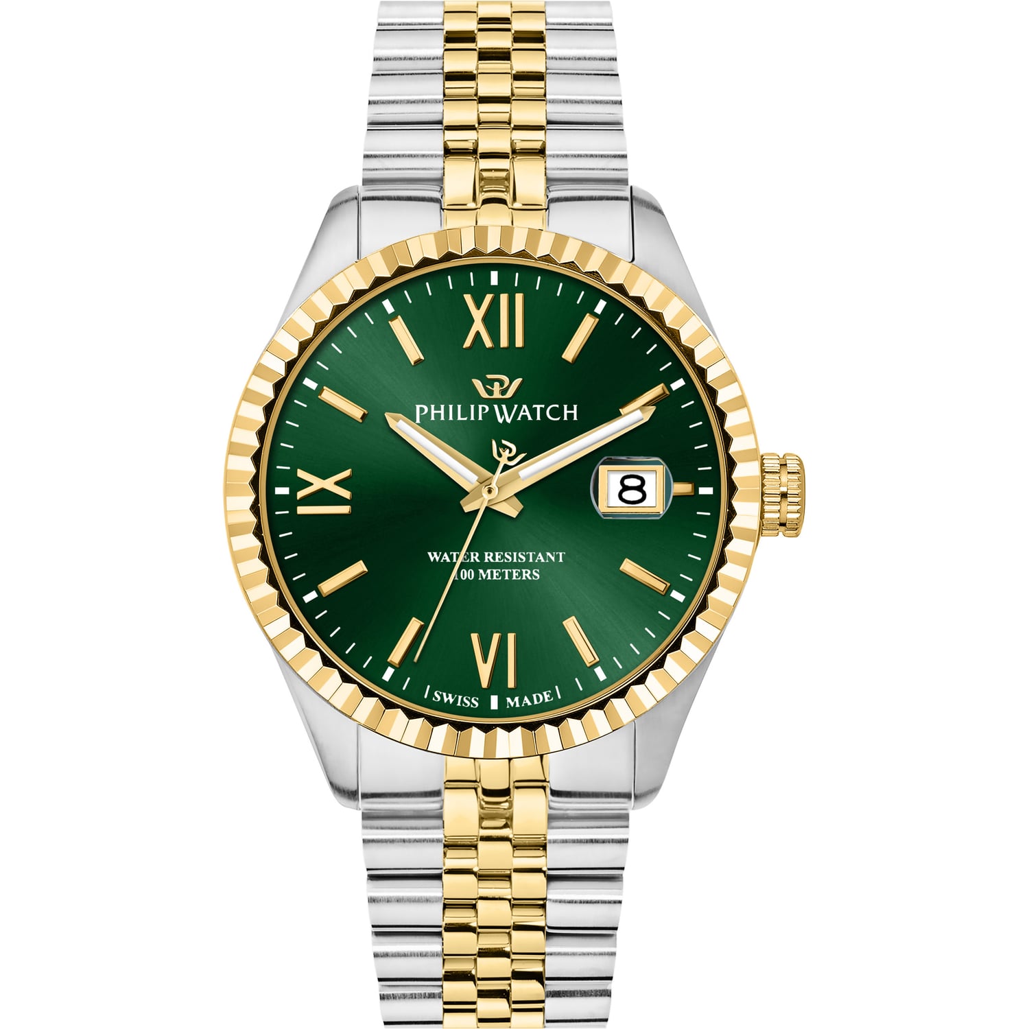 Orologio da uomo philip watch bicolore quadrante verde