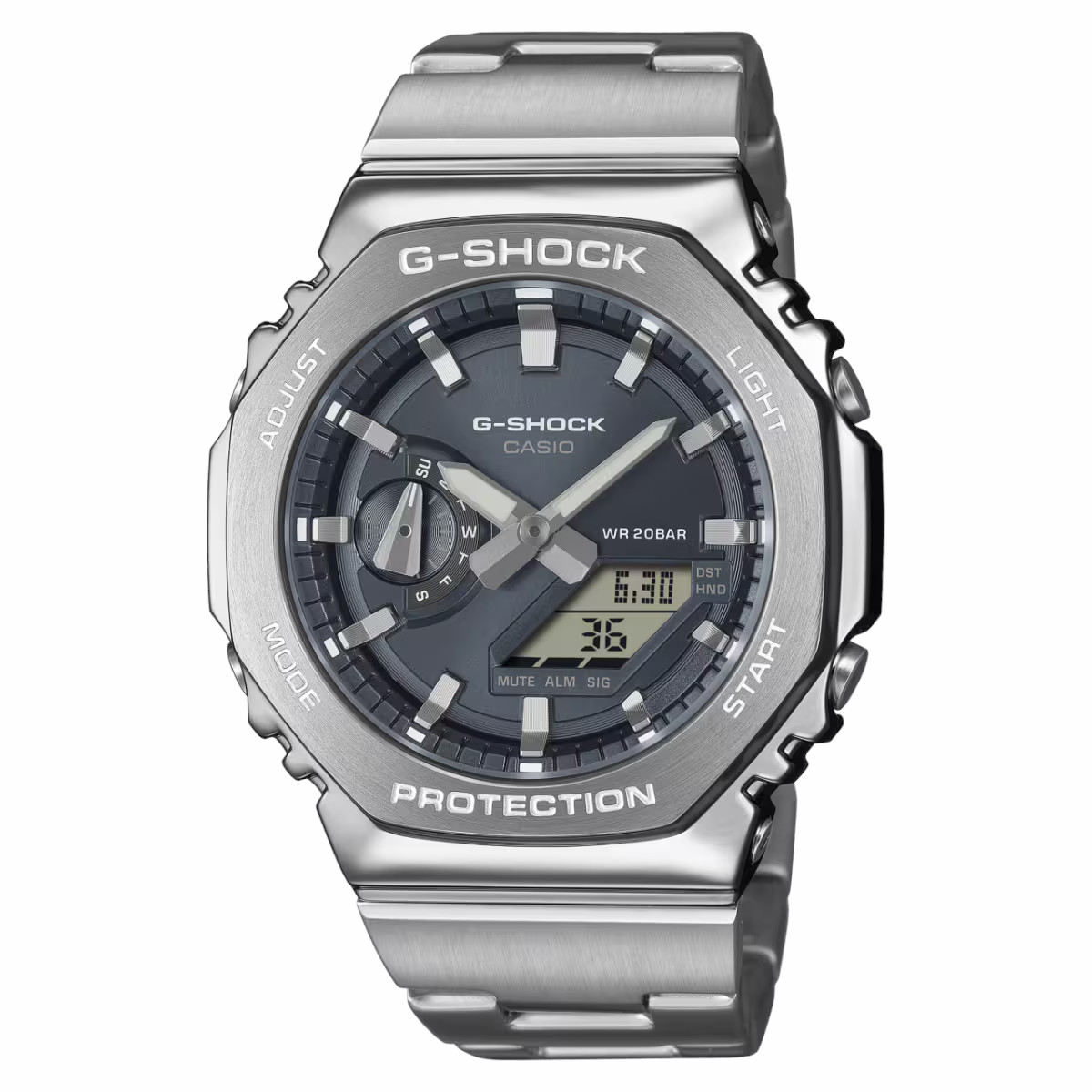 casioak G-Shock GM-2110D-8A cinturino in acciaio