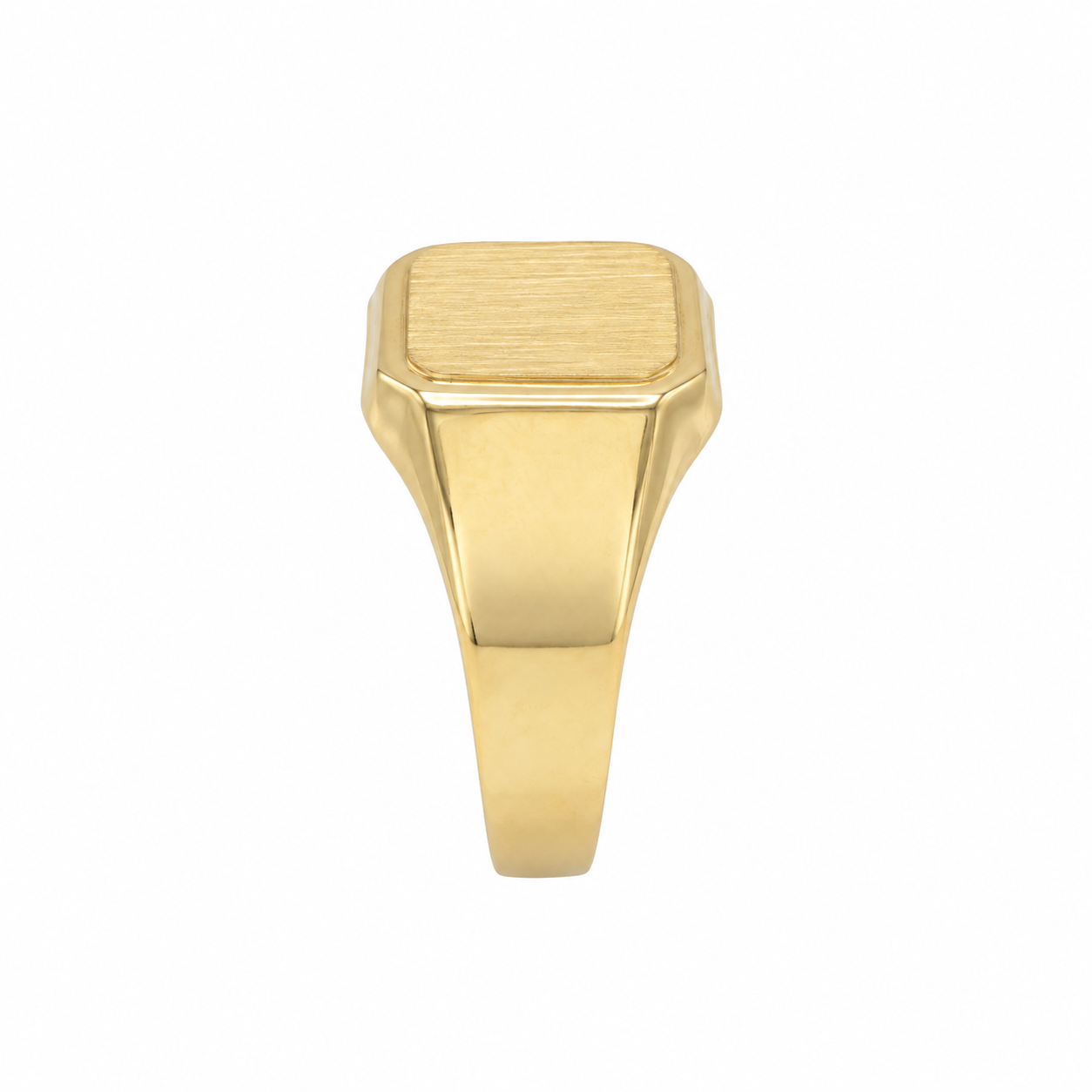 Anello Chevalier Uomo Oro 18 Carati Dettaglio Piastra 8mm per Incisione Iniziali