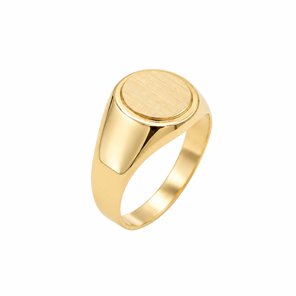 Anello Sigillo Oro Giallo 750 Dettaglio Gambo Lucido 5mm e Profilo