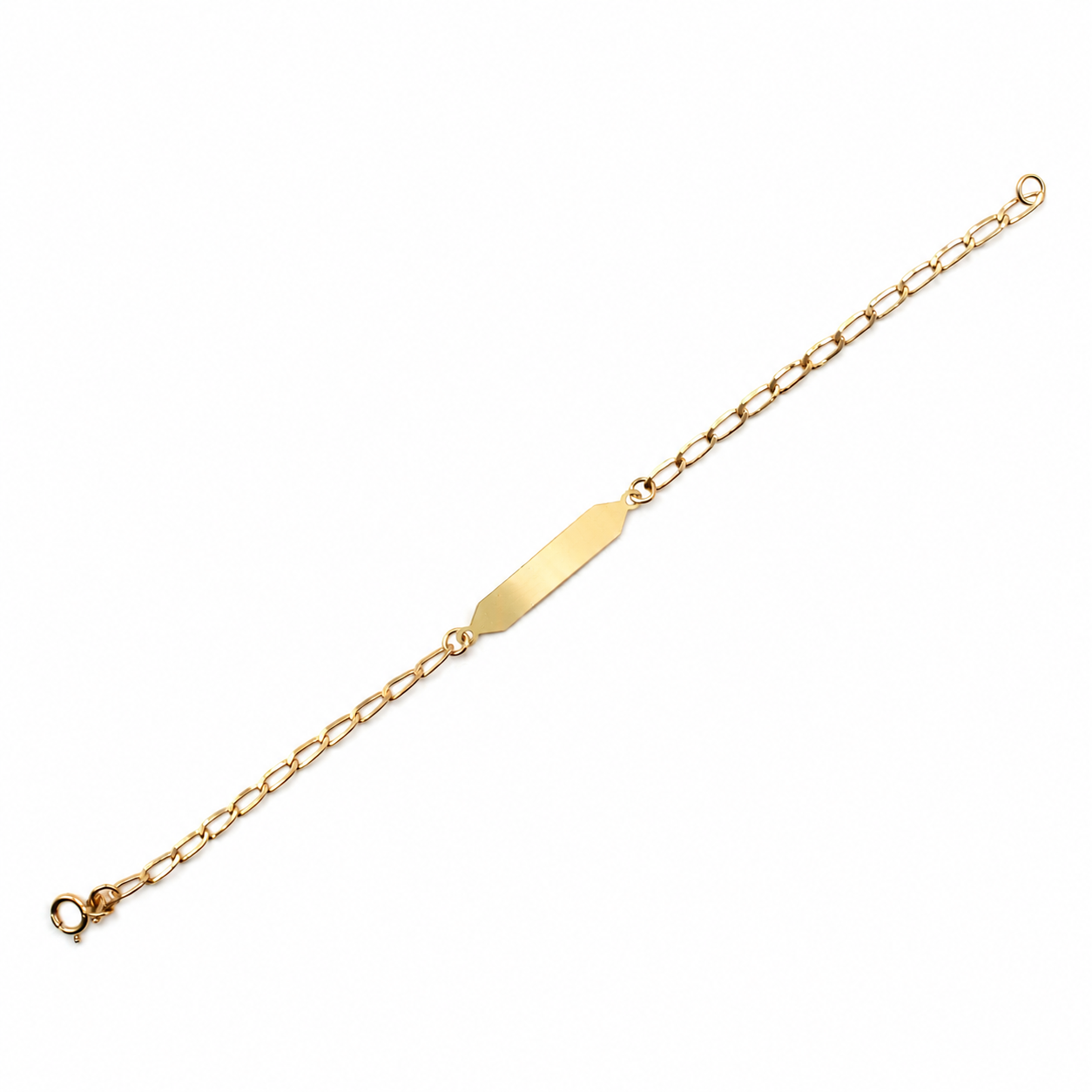 Bracciale Targa Bambino Oro Giallo 750 Steso in Diagonale 1.08 gr