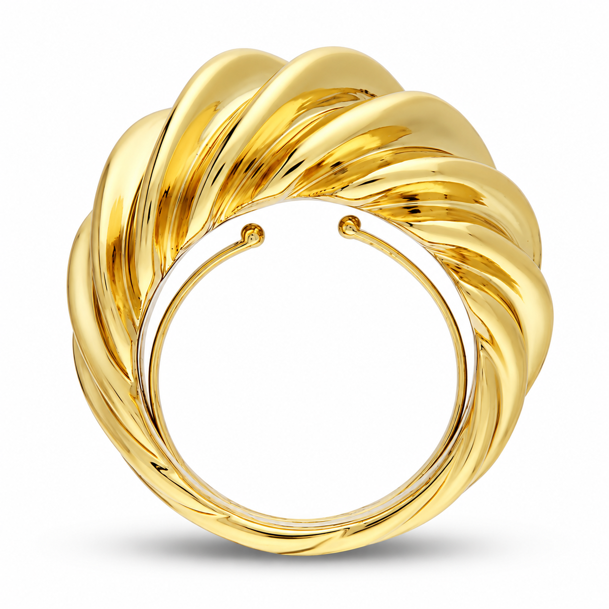 Anello d’oro intrecciato lucido