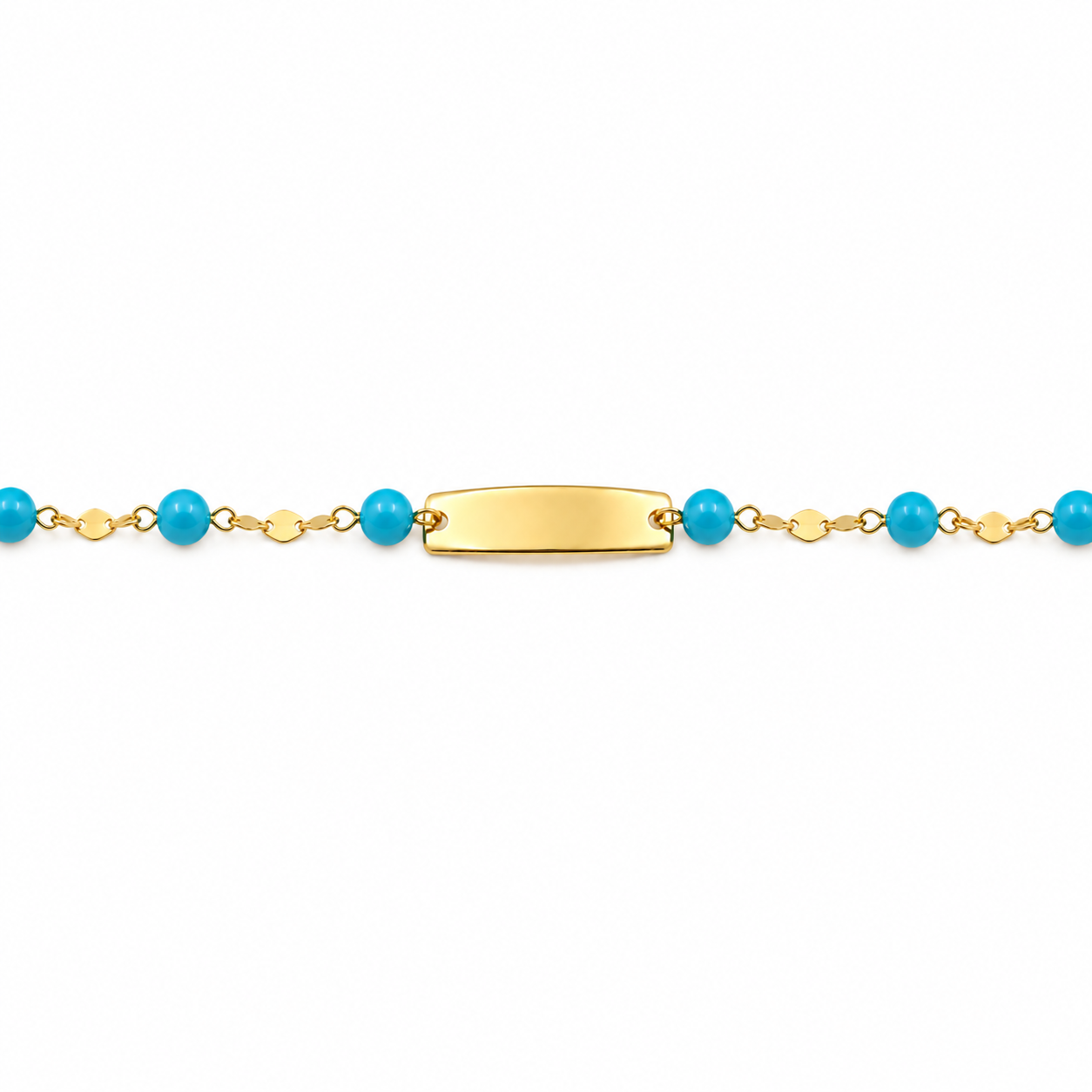 bracciale-targa-oro-sfere-turchese-3mm-dettaglio.png